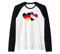 Drapeau de l'Allemagne Égypte en Forme de cœur Manche Raglan