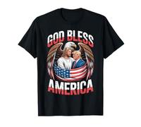 Drapeau de l'Amérique avec Inscription « God Bless America » - Jésus chrétien - Aigle T-Shirt