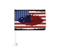 Drapeau de l'Amérique des Samoa, symbole de convivialité des Samoans, à fixer sur une vitre de voiture ou un camion. Protection solaire. Bannière double face de 30 x 45 cm (12 x 18 pouces).