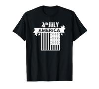 Drapeau de l'Amérique du 4 Juillet - Célébration Patriotique de l'indépendance T-Shirt Graphique avec Valeur