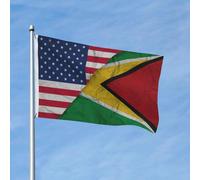 Drapeau de l'Amérique du Guyana plié, bannière de 90 x 150 cm, en polyester, double face, pour jardin, extérieur, maison, cour, festival, décoration