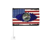 Drapeau de l'amitié Amérique-Belize à fixer sur la vitre d'une voiture ou d'un camion, protection solaire, bannière double face 30 x 45 cm (12 x 18 pouces).
