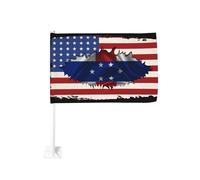 Drapeau de l'amitié Amérique-Pays-Bas-Antilles néerlandaises, pince à fenêtre pour voiture, protection solaire, décoration, bannière double face 30 x 45 cm pour camion