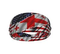 Drapeau De L'Amitié Entre Les États-Unis Et La Géorgie Unisexe Bandeaux De Sport Respirant Bandeau Cheveux Absorbe La Transpiration Headband pour Entraînement Basketball Football Tennis