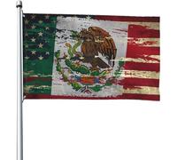 Drapeau de l'amitié entre les États-Unis et le Mexique, 2 drapeaux, bannière de 1,2 m x 1,8 m, pour patio, pelouse et jardin, décoration extérieure, couleurs vives et résistantes à la décoloration