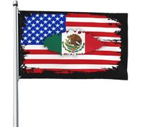 Drapeau de l'amitié entre les États-Unis et le Mexique, 5 drapeaux, bannière de 1,2 m x 1,8 m, décoration extérieure pour patio, pelouse et jardin, couleurs vives et résistantes à la décoloration