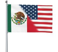 Drapeau de l'amitié entre les États-Unis et le Mexique, 6 drapeaux, bannière de 1,2 m x 1,8 m, décoration extérieure pour patio, pelouse et jardin, couleurs vives et résistantes à la décoloration