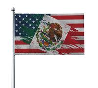 Drapeau de l'amitié entre les États-Unis et le Mexique, bannière de 3 x 5 pieds, affiche décorative, toile de fond, décoration murale, polyester, pour jardin, cour, maison, intérieur, extérieur