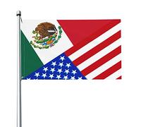 Drapeau de l'amitié entre les États-Unis et le Mexique, bannière de 3 x 5 pieds, affiche décorative, toile de fond, décoration murale, polyester, pour jardin, cour, maison, intérieur, extérieur