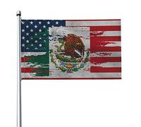 Drapeau de l'amitié entre les États-Unis et le Mexique, bannière de 3 x 5 pieds, affiche décorative, toile de fond, décoration murale, polyester, pour jardin, cour, maison, intérieur, extérieur