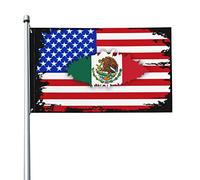 Drapeau de l'amitié entre les États-Unis et le Mexique, bannière de 3 x 5 pieds, affiche décorative, toile de fond, décoration murale, polyester, pour jardin, cour, maison, intérieur, extérieur
