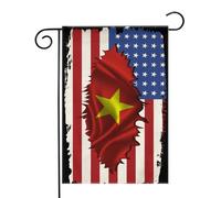 Drapeau de l'amitié entre les États-Unis et le Vietnam Drapeaux de jardin (12,5 x 18 pouces) - Bannière aux couleurs éclatantes pour décoration extérieure de jardin et de maison