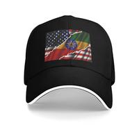 Drapeau De L'Amitié Entre Les États-Unis Et L'Éthiopie Unisexe Casquettes Snapback sans Déformation Chapeau Anti-Soleil Casquette De Baseball pour Été Sport Randonnée