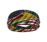 Drapeau De L'Amitié Entre Les États-Unis, Le Guyana Et La Guyane Homme Femme Bandeau Cheveux Antidérapant Headband Doux Bandeaux pour Running Tennis Basketball Randonnée