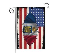 Drapeau de l'amitié franco-américaine Drapeaux de jardin (12,5 x 18 pouces) - Bannière aux couleurs éclatantes pour décoration extérieure de jardin et de maison