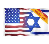 Drapeau de l'amitié israélien américain 3 couches double face 1,2 x 1,8 m Drapeau USA Drapeau israélien Décoration Extérieur Couleurs Vives Toutes sortes de
