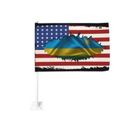 Drapeau de l'amitié rwandaise (États-Unis/Rwanda) à fixer sur une vitre de voiture ou un camion, protection solaire, bannière double face 30 x 45 cm (12 x 18 pouces), idéal pour la décoration et la p