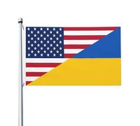 Drapeau de l'amitié ukrainienne et américaine 90 x 150 cm, résistant à la décoloration, pour extérieur, intérieur, maison, jardin, cour, panneau décoratif