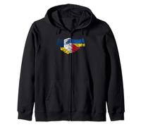 Drapeau de l'amitié vintage France et Ukraine Sweat à Capuche