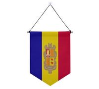 Drapeau de l'Andorre à suspendre en tissu avec fanions télescopiques à accrocher au mur pour bureau, école, salle de hambre à coucher, fanions de fête