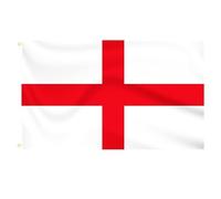 Drapeau de l'Angleterre 1,5 x 0,9 m, drapeau anglais de la croix de St Georges en polyester à double couture avec 2 œillets métalliques pour intérieur et extérieur