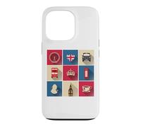 Drapeau de l'Angleterre avec Bus de Londres Coque pour iPhone 13 Pro
