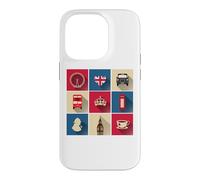 Drapeau de l'Angleterre avec Bus de Londres Coque pour iPhone 14 Pro