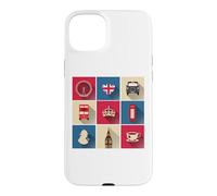 Drapeau de l'Angleterre avec Bus de Londres Coque pour iPhone 15 Plus