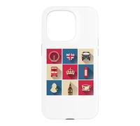 Drapeau de l'Angleterre avec Bus de Londres Coque pour iPhone 15 Pro