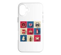 Drapeau de l'Angleterre avec Bus de Londres Coque pour iPhone 16 Plus
