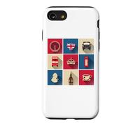 Drapeau de l'Angleterre avec Bus de Londres Coque pour iPhone SE (2020) / 7/8