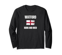 Drapeau de l'Angleterre Classique Watford Born and Bred pour Hommes, Femmes, Enfants Manche Longue