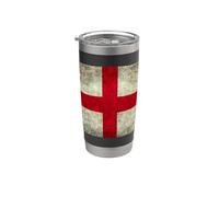 Drapeau de l'Angleterre Croix de Saint Georges Style Grungy Gobelet isotherme en acier inoxydable double paroi