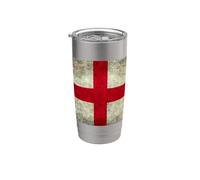 Drapeau de l'Angleterre Croix de Saint Georges Style Grungy Gobelet isotherme en acier inoxydable double paroi