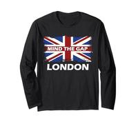 Drapeau de l'Angleterre Mind The Gap London Union Jack Manche Longue