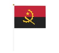 Drapeau de l'Angola en 6 pièces imprimé double face 14 x 20,8 cm, adapté pour les activités d'équipe encourageant