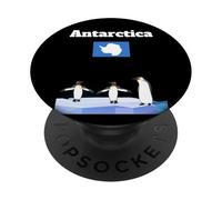 Drapeau de l'Antarctique pour Amoureux des Pingouins PopSockets PopGrip Adhésif