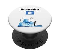 Drapeau de l'Antarctique Souvenir Penguin Lover Antarctic Trip PopSockets PopGrip Adhésif