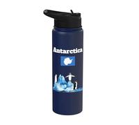 Drapeau de l'Antarctique souvenir Penguin lover Antarctic trip Stainless Steel Insulated Water Bottle