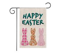 Drapeau de Lapin de Pâques, Drapeau de Pâques Joyeuses Pâques, Drapeau Rustique, 30,5 x 45,7 cm, Joyeux Drapeau de Jardin Lapin de Pâques Décoration Extérieure, Décorations de Noël Extérieures