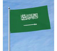 Drapeau de l'Arabie saoudite 1,5 x 0,9 m - Drapeau décoratif sur un seul côté - À accrocher sur la pelouse extérieure et intérieure des balcons