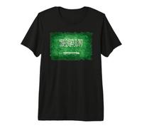 Drapeau de l'Arabie Saoudite avec Style Grungy T-Shirt Haut de Gamme