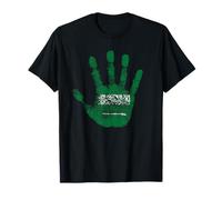 Drapeau de l'Arabie Saoudite avec Symbole imprimé à la Main Style Vintage T-Shirt