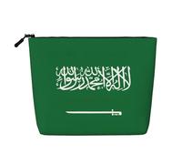 Drapeau de l'Arabie Saoudite Une trousse de maquillage de voyage polyvalente, idéale pour les routines quotidiennes et les voyages d'affaires, Noir , Taille unique, Trousse de toilette