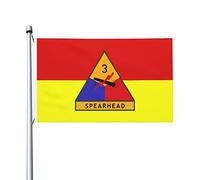 Drapeau de l'armée des États-Unis Drapeaux de la 3e division blindée 0,9 x 1,5 m Drapeau de décoration extérieure Bannière légère Drapeaux de fête à la maison Yard 3 x 5 drapeaux