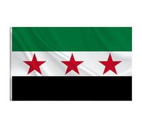 Drapeau de l'armée syrienne libre de 1,2 x 1,8 m, bannière de l'armée de la Syrie, drapeau syrien double face, drapeaux arabes syriens, drapeau d'indépendance du Conseil national syrien pour intérieur