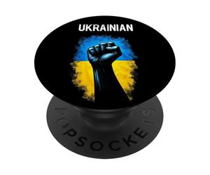 Drapeau de l'armée ukrainienne avec symbole trident PopSockets PopGrip Adhésif