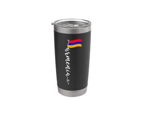 Drapeau de l'Arménie Arménien avec inscription en forme de cœur pour le jour de l'indépendance Gobelet isotherme en acier inoxydable double paroi