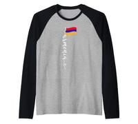Drapeau de l'Arménie Arménien avec Inscription en Forme de cœur pour Le Jour de l'indépendance Manche Raglan