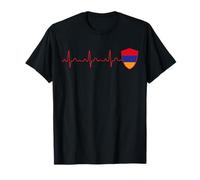 Drapeau de l'Arménie Heartbeat ECG Patriotic National T-Shirt